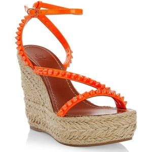 Christian Louboutin MAFALDINA ZEPPA Spiked Platform Wedge Heel Sandal Shoes $895